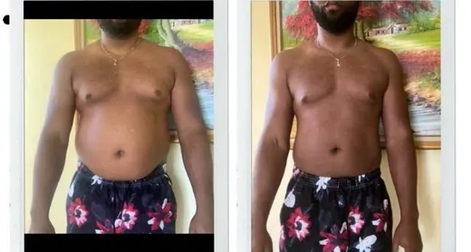 Transformación de una clienta entre el día 1 y el día 123